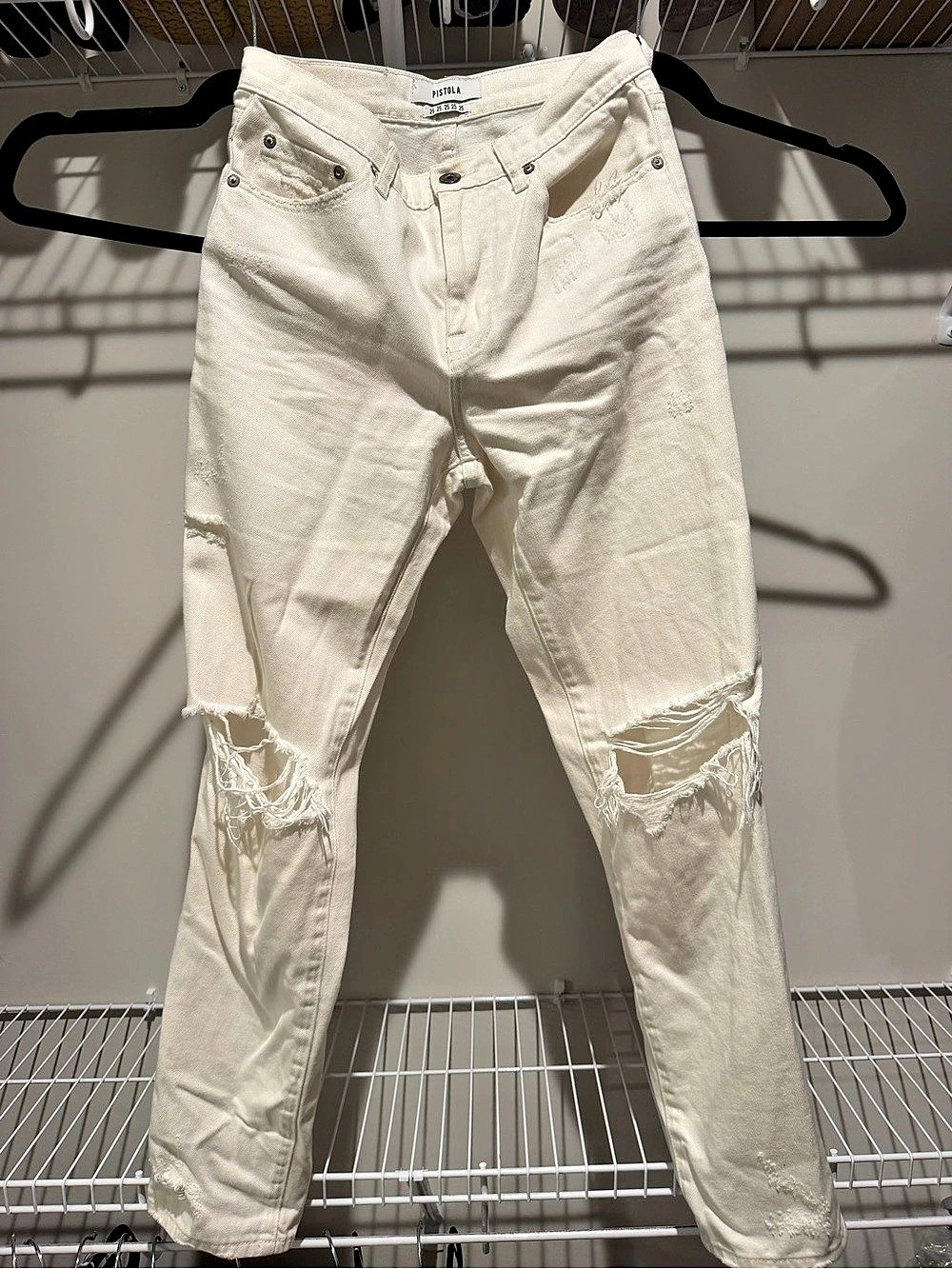 Pistola Skinny Jeans in White Waist 25